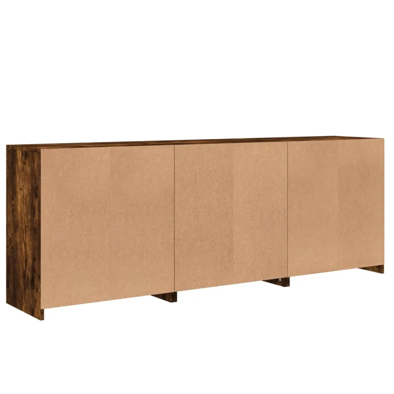 Buffet bahut commode armoire meuble de rangement organisateur cuisine salle de séjour salon avec lumières LED 181,5 x 37 x 67 cm marron 02_0029877