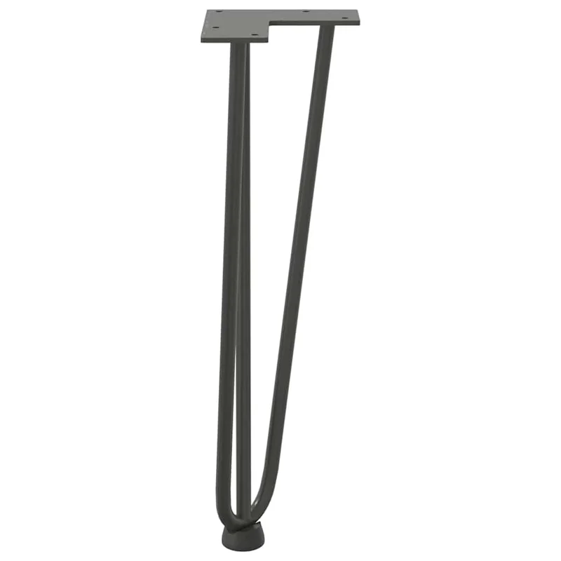 Lot de 4 pieds en épingle à cheveux design moderne pour table basse 42 x 12 x 12 cm en acier massif anthracite 02_0056741