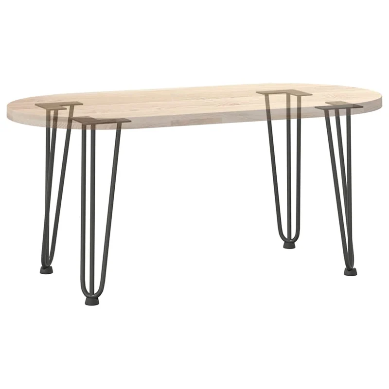 Lot de 4 pieds en épingle à cheveux design moderne pour table basse 42 x 12 x 12 cm en acier massif anthracite 02_0056741