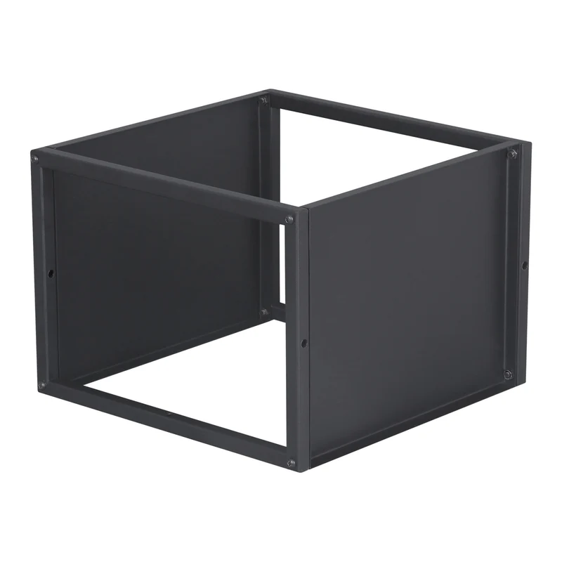 Set de 3 étagères murales avec fond et panneaux latéraux acier 28 x 28 x 20 cm noir 03_0010638