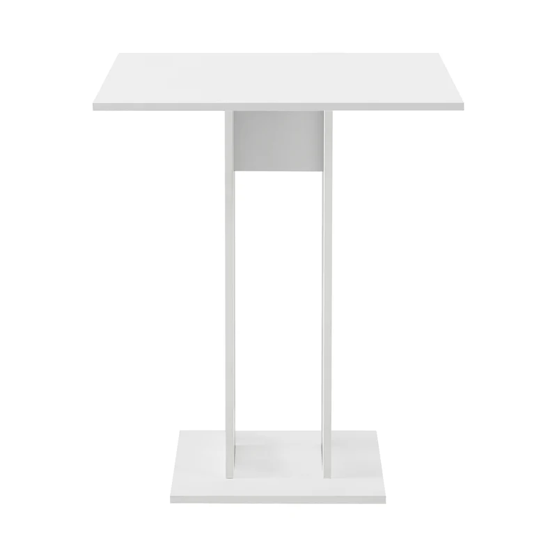 Table à manger de forme carrée table design pour salle à manger cuisine salon panneau de particules mélaminé 65 x 65 x 78 cm blanc mat 03_0006121