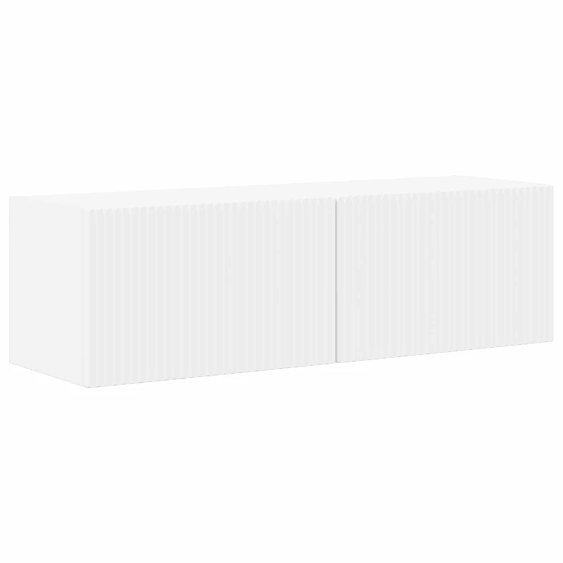 Meuble TV mural moderne modulable rangement spacieux 31 x 100 x 29,5 cm en bois blanc 02_0056208