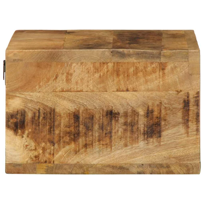 Meuble TV mural suspendu 40 x 30 x 19 cm grand espace de rangement rustique en bois massif de manguier brut 02_0057695