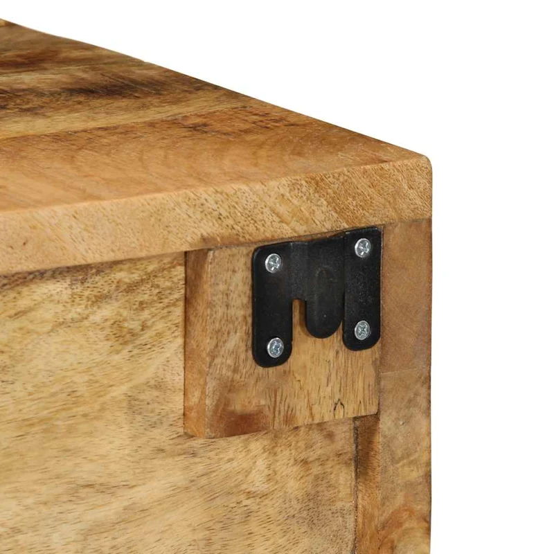Meuble TV mural suspendu 40 x 30 x 19 cm grand espace de rangement rustique en bois massif de manguier brut 02_0057695