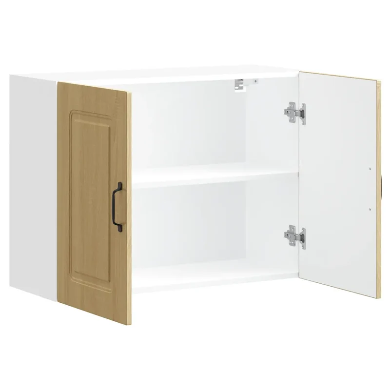 Armoire murale de cuisine polyvalente avec espace de rangement 80 x 31 x 60 cm en bois d'ingénierie chêne sonoma 02_0049995