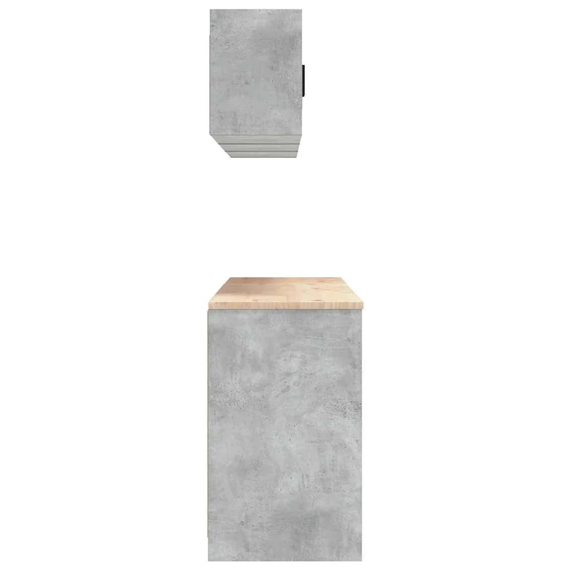 Lot de 6 armoires de rangement de garage fonctionnelles 60 x 51 x 85 cm style moderne en bois d'ingénierie gris béton 02_0055820