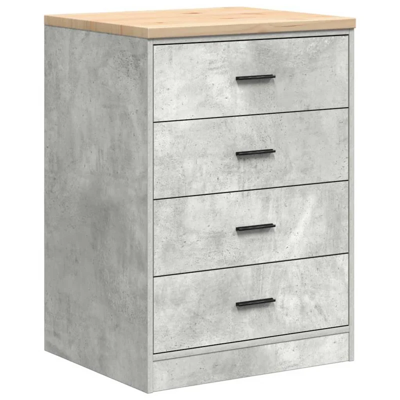 Lot de 6 armoires de rangement de garage fonctionnelles 60 x 51 x 85 cm style moderne en bois d'ingénierie gris béton 02_0055820