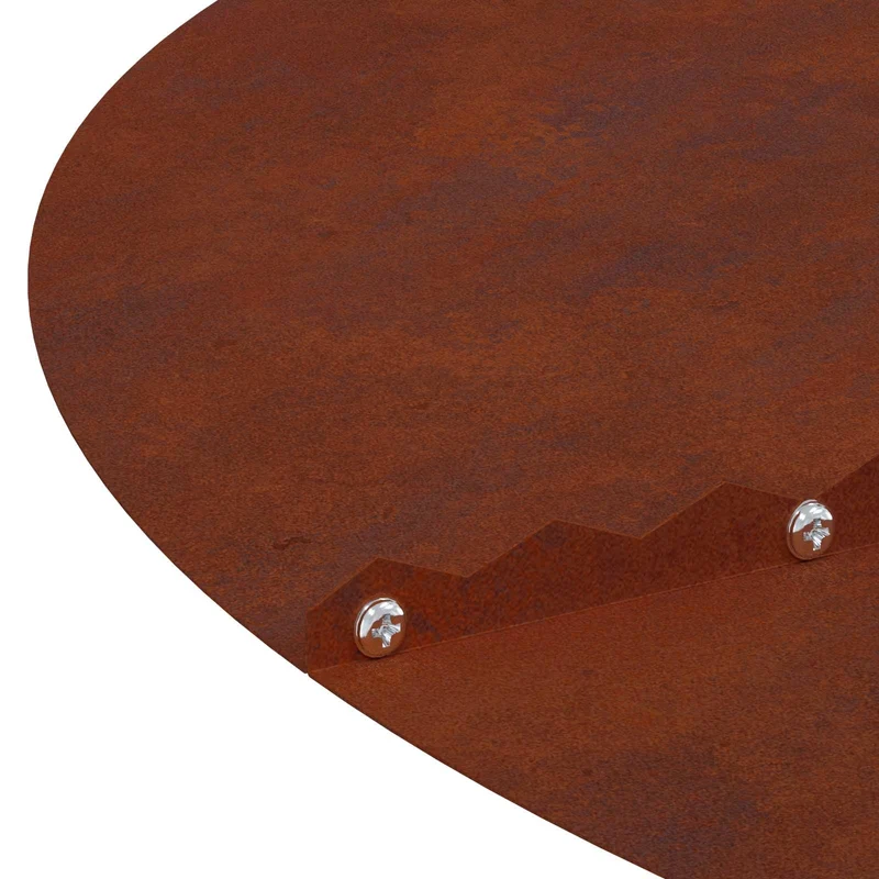 Lot de 5 anneaux d'arbre plats design moderne extérieur 60 x 60 cm en acier patiné marron 02_0052298