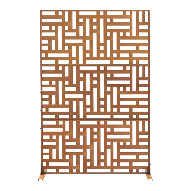 Cloison de séparation pour extérieur et intérieur 180 x 120 x 40 cm acier galvanisé rouille 03_0009273