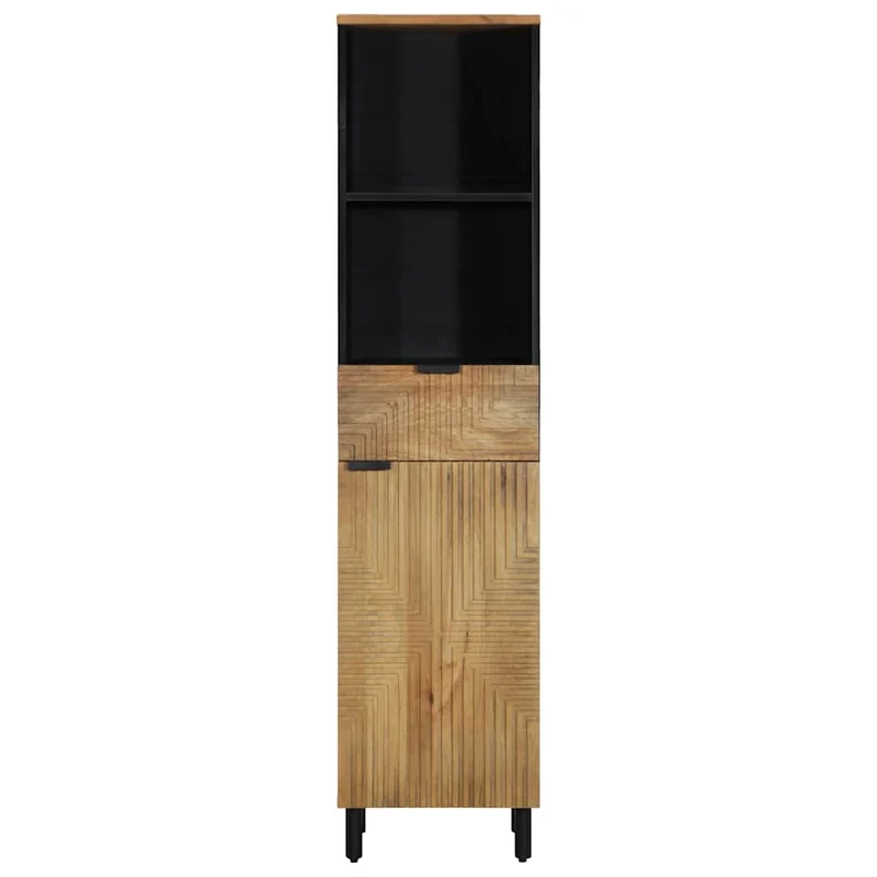 Armoire de salle de bain design moderne rangement 38 x 33 x 160 cm en manguier marron 02_0057744