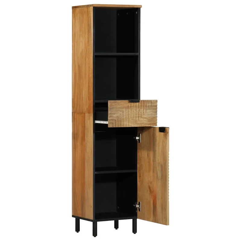 Armoire de salle de bain design moderne rangement 38 x 33 x 160 cm en manguier marron 02_0057744
