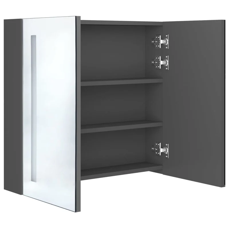 Armoire de salle de bain à miroir led 62 x 14 x 60 cm gris 02_0006598