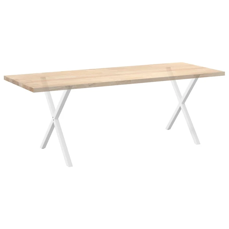 Lot de 2 pieds de table à manger en forme de X 70 x 72 cm robustes avec niveleurs blancs en acier 02_0057190