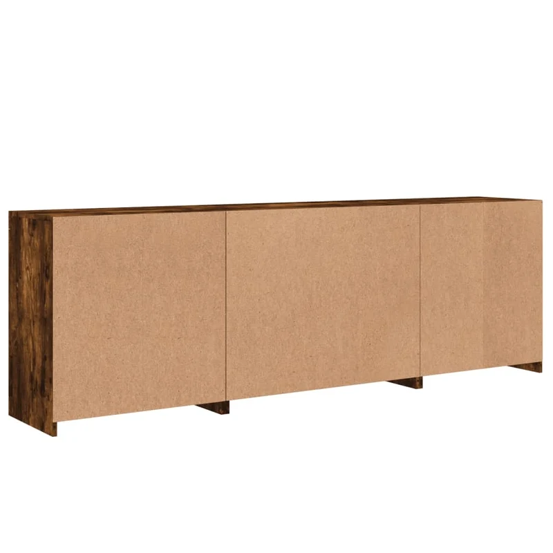 Buffet bahut commode armoire meuble de rangement organisateur cuisine salle de séjour salon avec lumières LED 202 x 37 x 67 cm marron 02_0029879