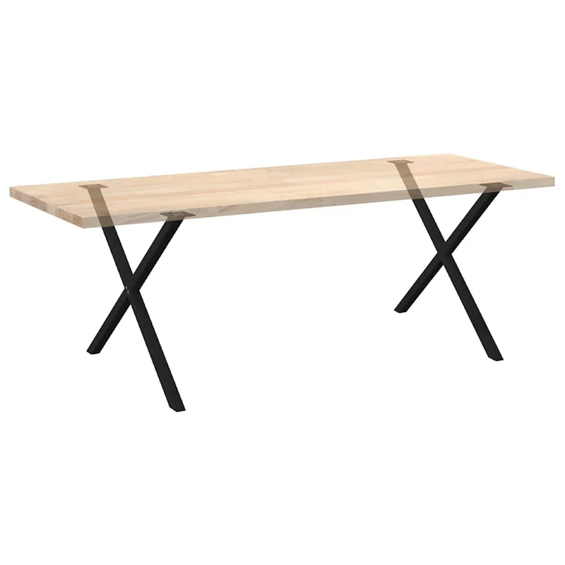 Lot de 2 pieds de table à manger en forme de X 90 x 73 cm robustes et stables design moderne en acier noir 02_0057197