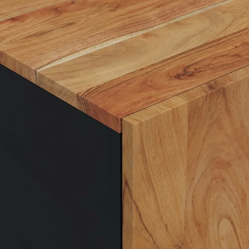 Meuble TV multimédia étagère télévision buffet téléviseur salle à manger salon chambre 80 x 33 x 46 cm bois d'acacia solide et d'ingénierie brun 02_0026240