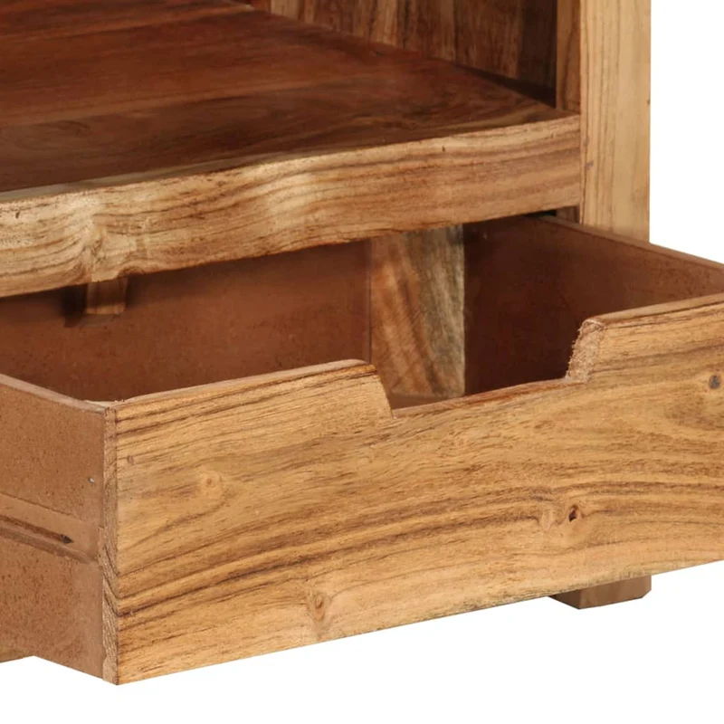 Meuble TV multimédia étagère télévision buffet téléviseur salle à manger salon chambre 88 x 35 x 40 cm bois d'acacia massif brun 02_0026324