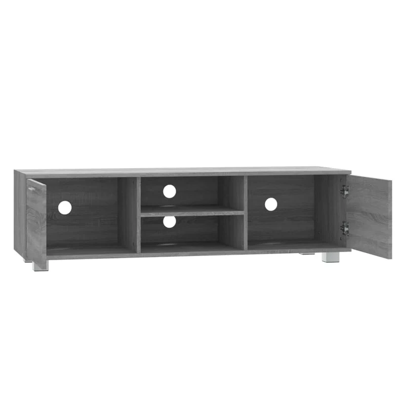 Meuble TV multimédia étagère télévision buffet téléviseur salle à manger salon chambre sonoma 140 x 40,5 x 35 cm bois d'ingénierie gris 02_0028390