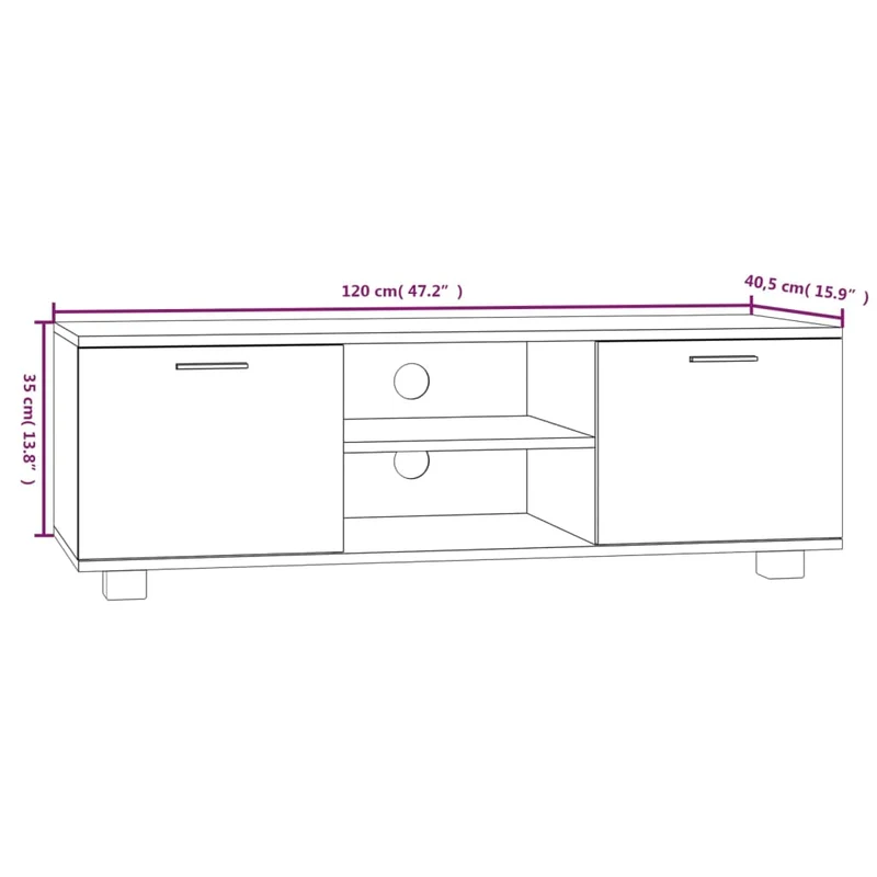 Meuble TV multimédia étagère télévision buffet téléviseur salle à manger salon chambre 120 x 40,5 x 35 cm bois d'ingénierie blanc 02_0025875