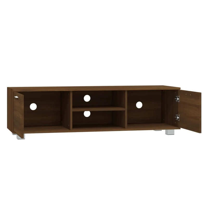 Meuble TV multimédia étagère télévision buffet téléviseur salle à manger salon chambre chêne 140 x 40,5 x 35 cm bois d'ingénierie brun 02_0027168