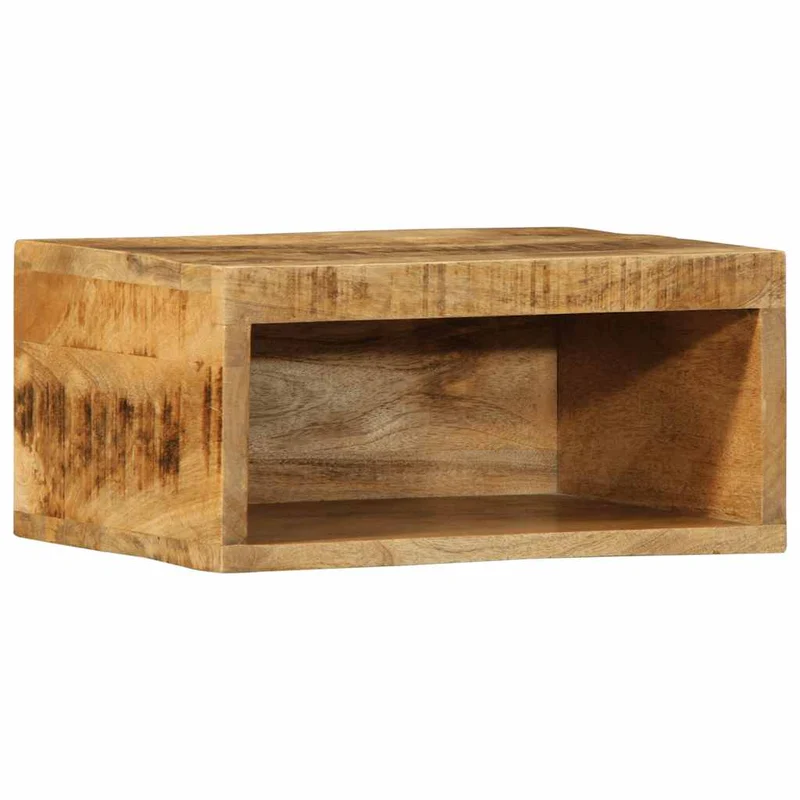 Lot de 2 meubles TV muraux en bois de manguier massif brut 40 x 30 x 19 cm gain de place moderne 02_0057698