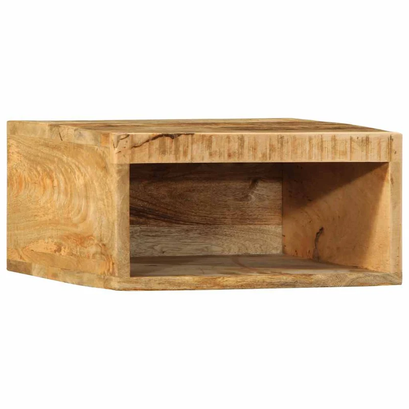 Lot de 2 meubles TV muraux en bois de manguier massif brut 40 x 30 x 19 cm gain de place moderne 02_0057698