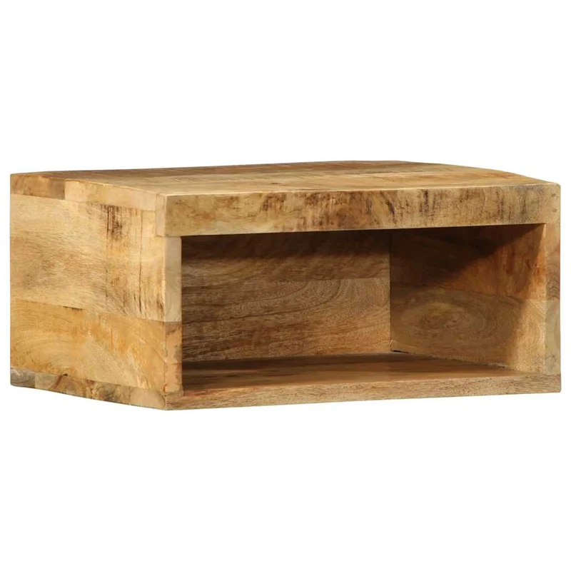 Lot de 2 meubles TV muraux en bois de manguier massif brut 40 x 30 x 19 cm gain de place moderne 02_0057698