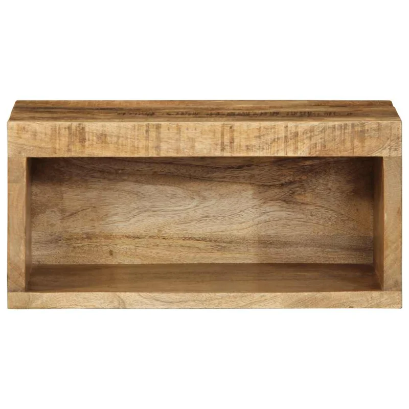 Lot de 2 meubles TV muraux en bois de manguier massif brut 40 x 30 x 19 cm gain de place moderne 02_0057698
