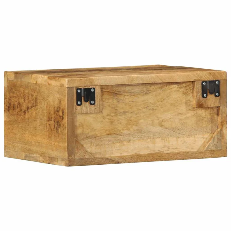 Lot de 2 meubles TV muraux en bois de manguier massif brut 40 x 30 x 19 cm gain de place moderne 02_0057698