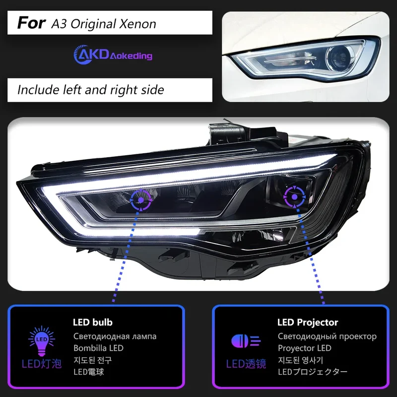 Phares LED Audi A3 8V 2013-2016 Berline Sportback