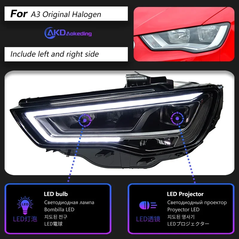 Phares LED Audi A3 8V 2013-2016 Berline Sportback