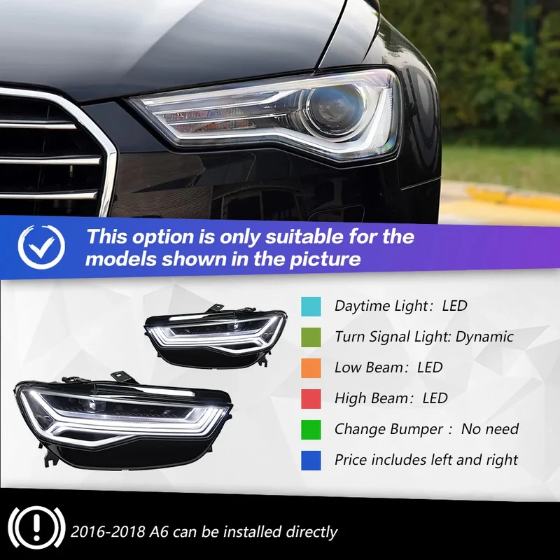 Phares LED Avant Audi A6 C7 2012-2018