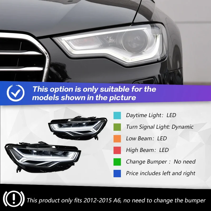 Phares LED Avant Audi A6 C7 2012-2018