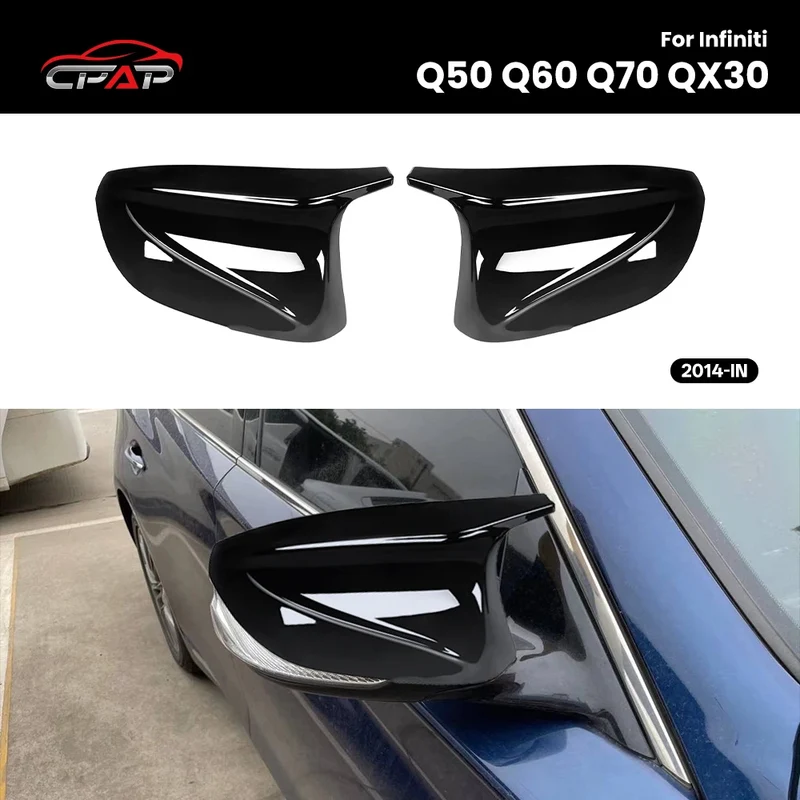Coques de Retroviseurs Noir Brillant Infiniti Q50 Q60 2014-2024