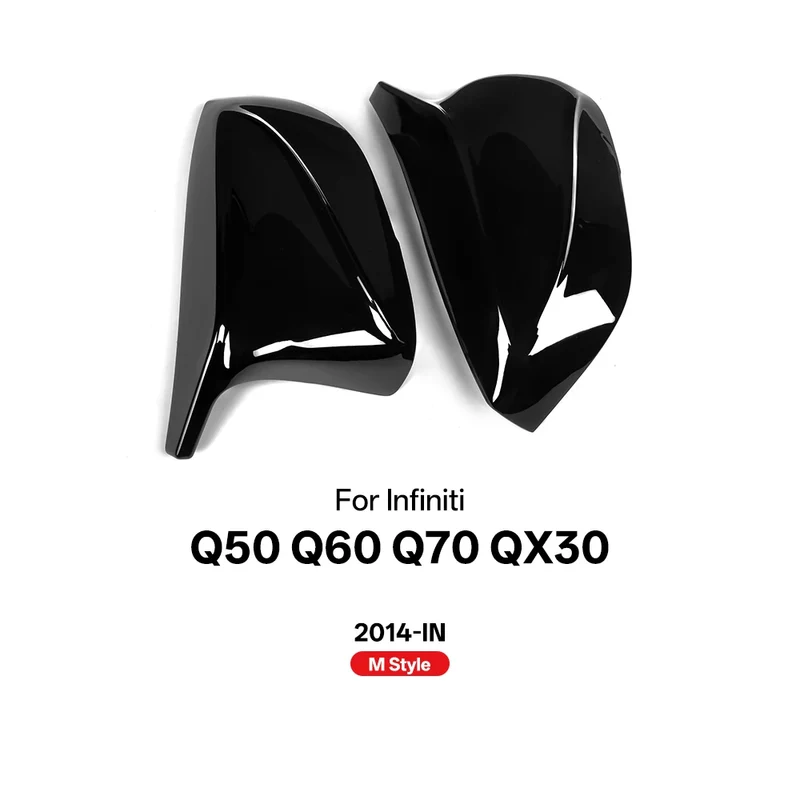 Coques de Retroviseurs Noir Brillant Infiniti Q50 Q60 2014-2024