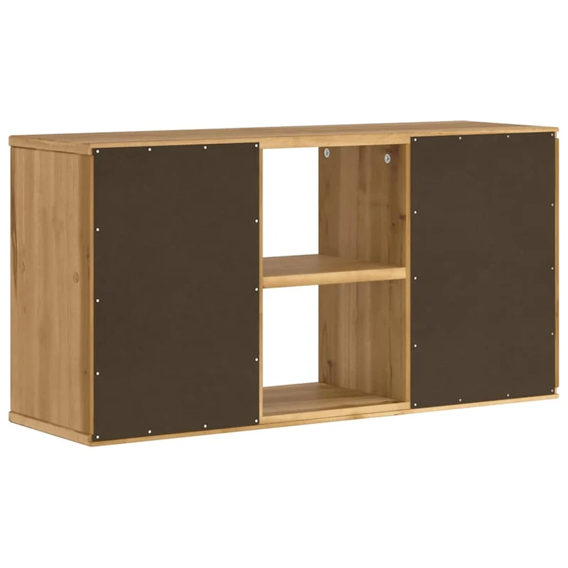 Meuble TV ODDA pratique rangement salon 79 x 24 x 40 cm en bois massif pin 02_0058050