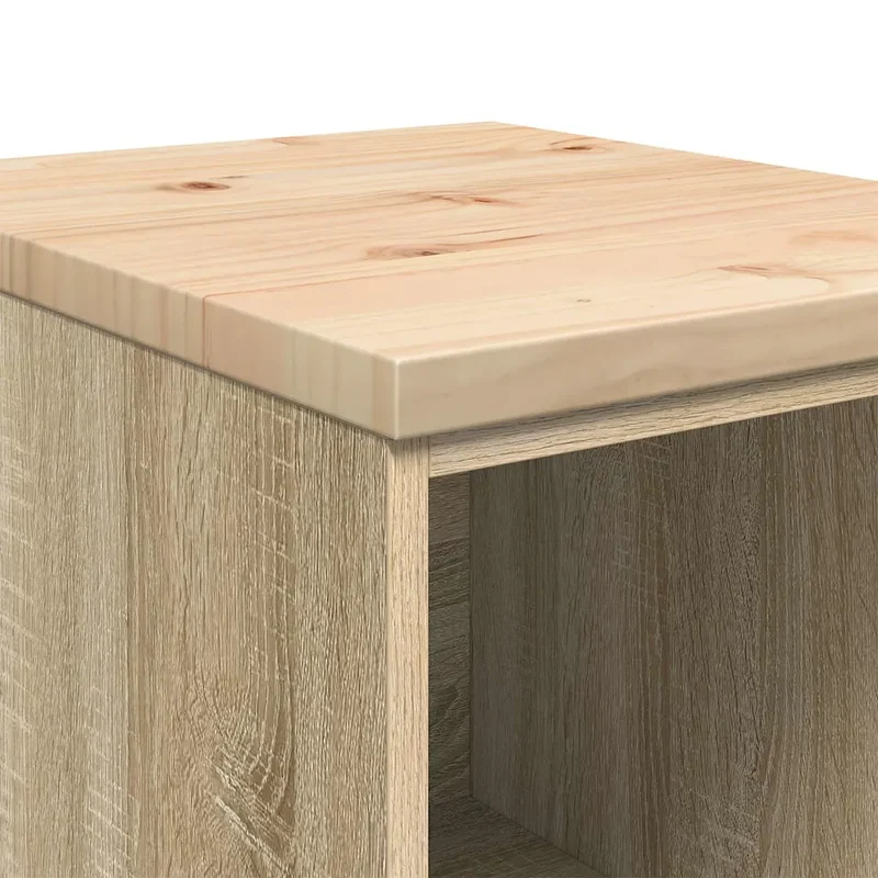 Armoire de rangement garage fonctionnelle avec 2 étagères 40 x 51 x 85 cm en bois pin 02_0051346