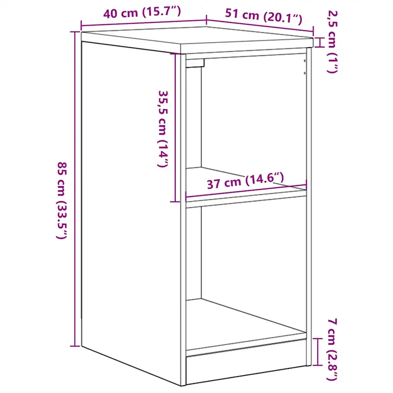 Armoire de rangement garage fonctionnelle avec 2 étagères 40 x 51 x 85 cm en bois pin 02_0051346