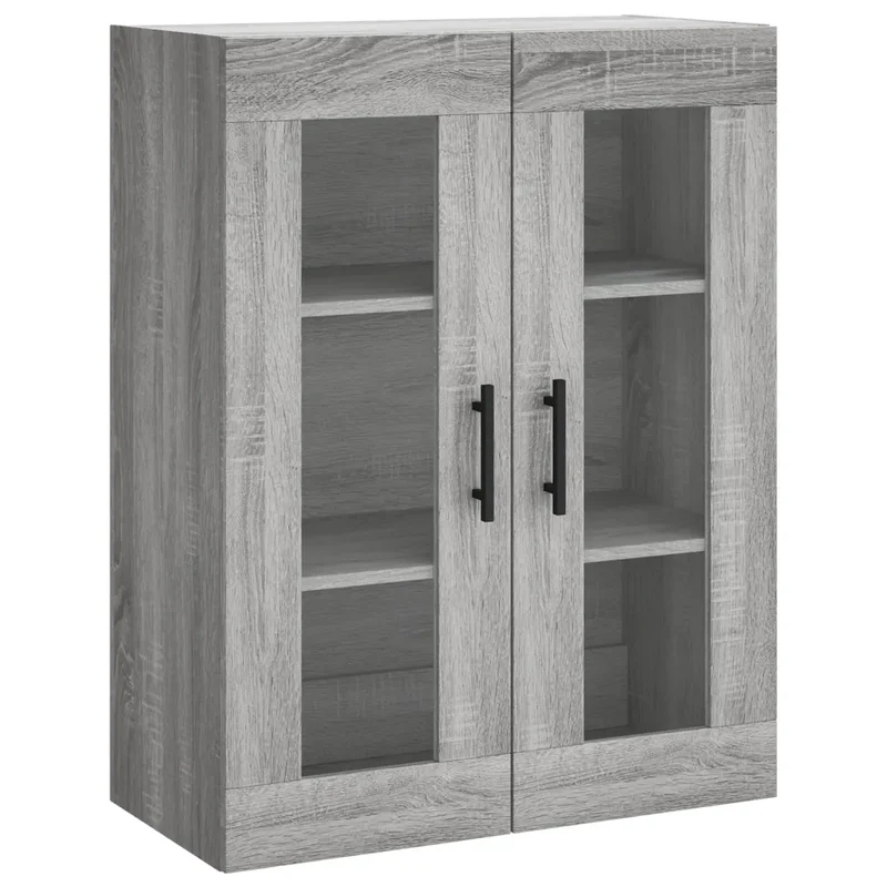 Lot de 2 armoires murales rangement décoratif 69,5 x 34 x 90 cm en bois d'ingénierie sonoma gris 02_0055449