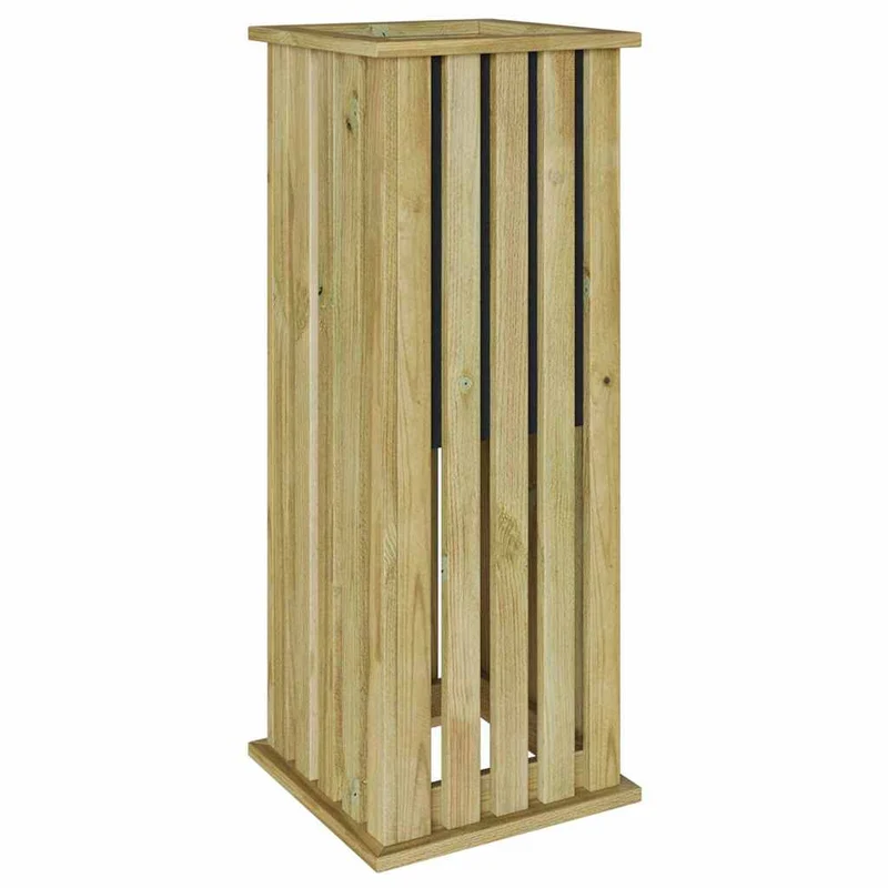 Caisson de plantation durable jardin 33 x 33 x 85 cm en pinède imprégnée marron 02_0058974