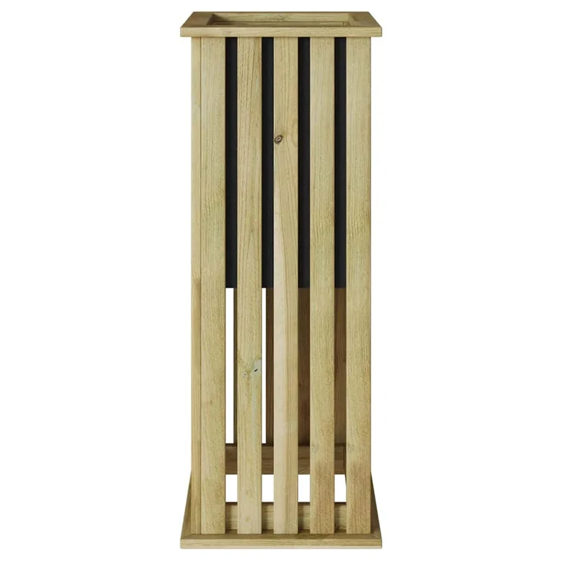Caisson de plantation durable jardin 33 x 33 x 85 cm en pinède imprégnée marron 02_0058974