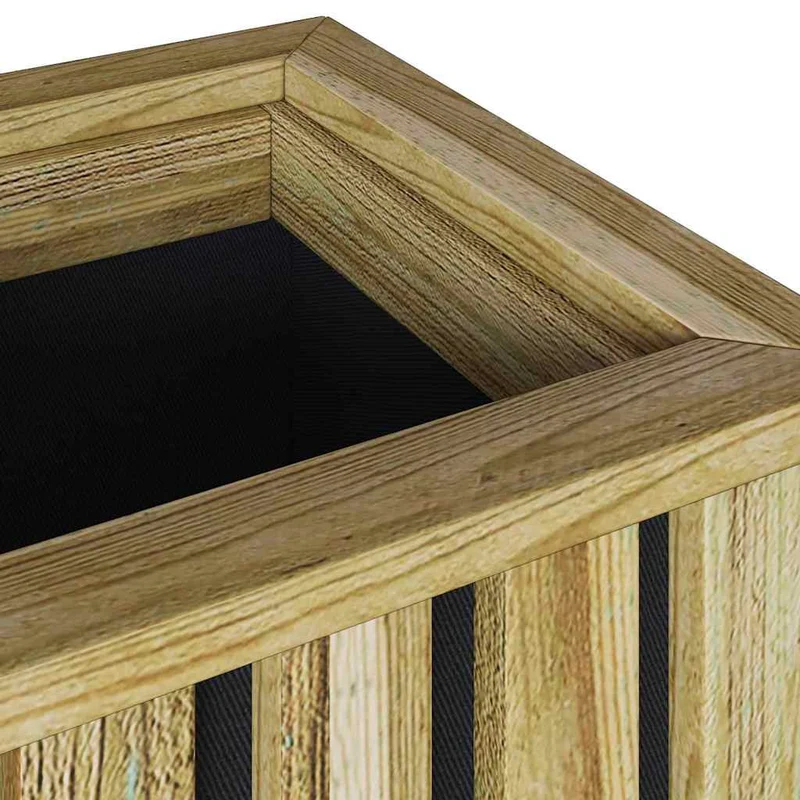 Caisson de plantation durable jardin 33 x 33 x 85 cm en pinède imprégnée marron 02_0058974