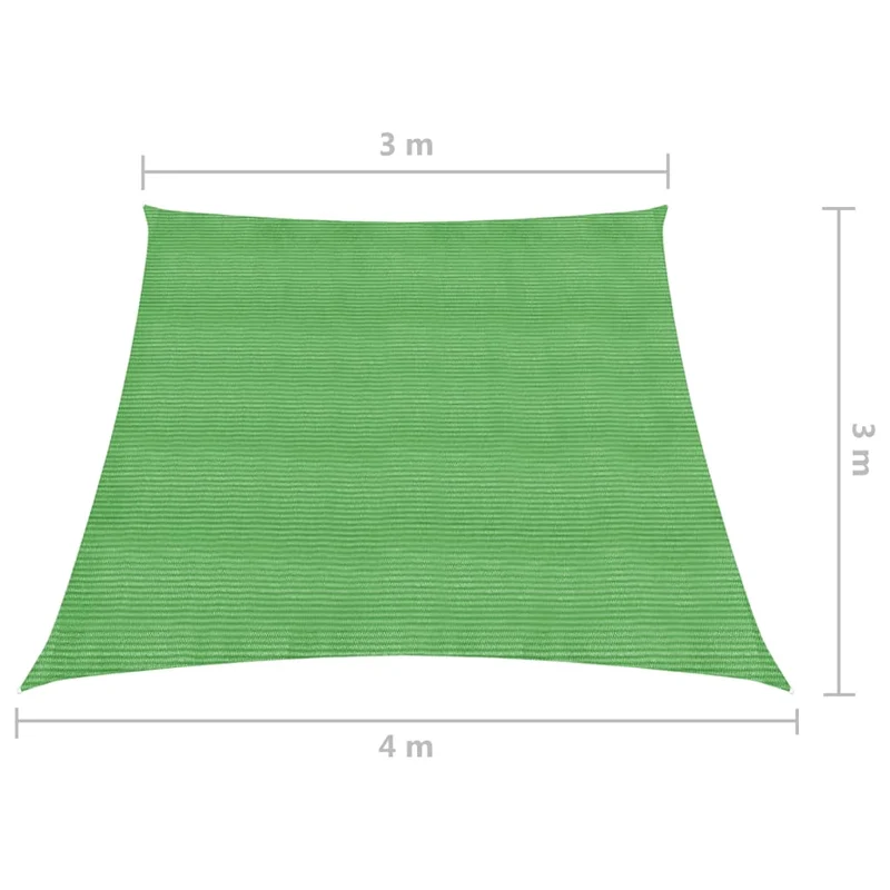 Voile toile d'ombrage parasol 160 g/m² PEHD 3/4 x 3 m vert clair 02_0009377