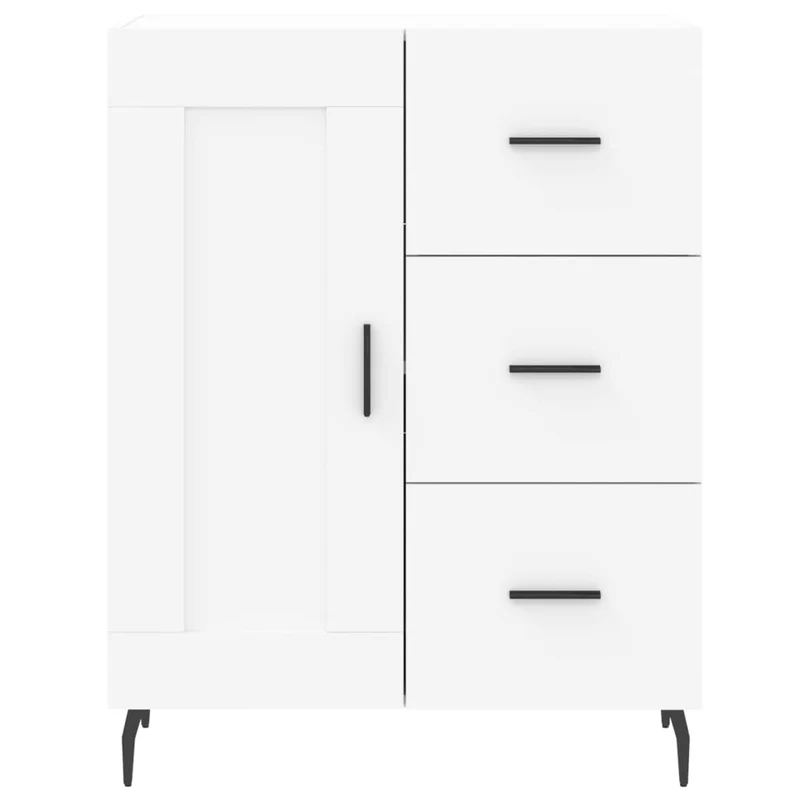 Buffet bahut commode armoire meuble de rangement organisateur cuisine salle de séjour salon haut 69,5 x 34 x 180 cm bois d'ingénierie blanc 02_0032698