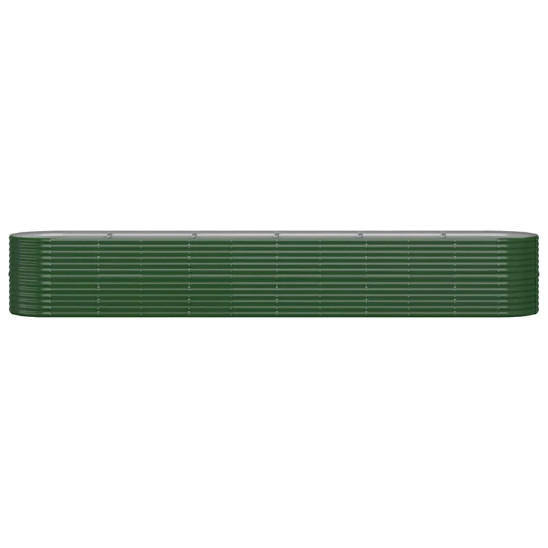 Jardinière bac lit surélevé plantes fleurs terrasse jardin de jardin acier enduit de poudre 440 x 80 x 68 cm vert 02_0039655