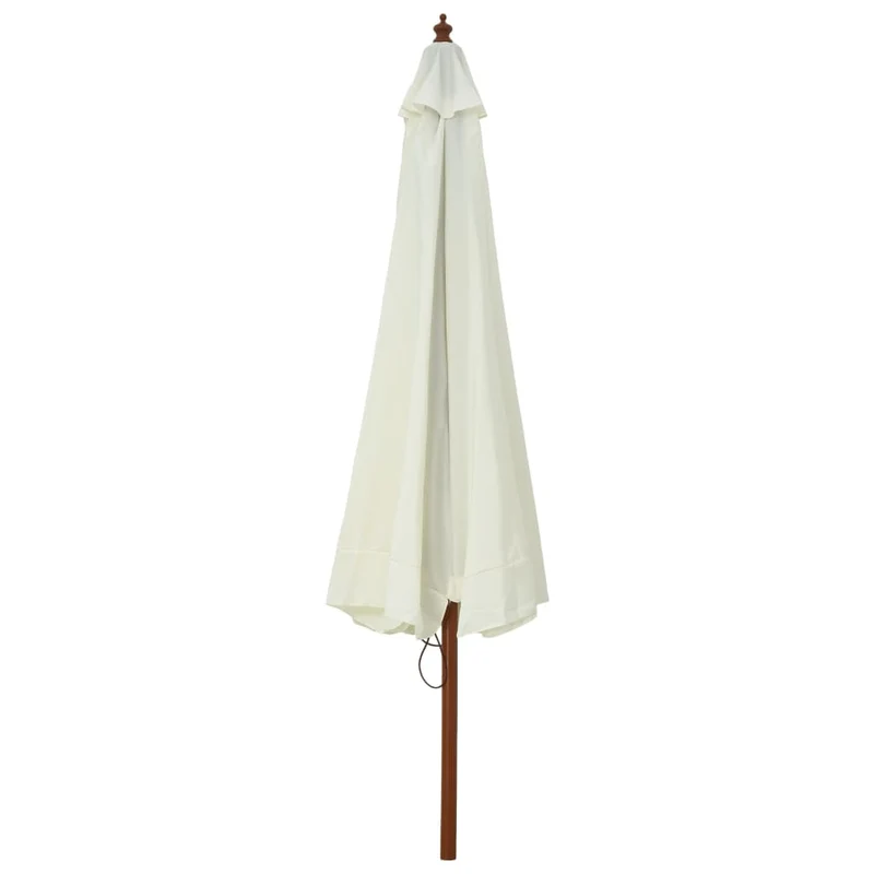 Parasol avec mât en bois 330 cm blanc sable 02_0008120