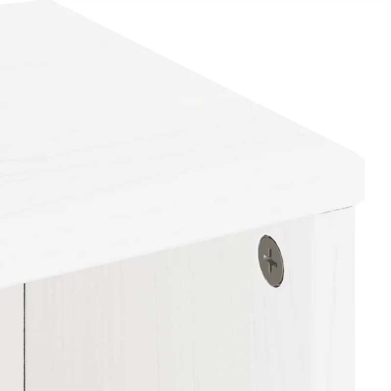Lot de 5 armoires latérales modulaires rangement 40 x 24 x 79 cm style rustique en bois massif blanc 02_0055973