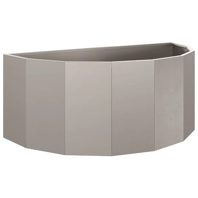 Jardinière demi-ronde moderne pour extérieur 90 x 45 x 35 cm design chic en acier rouillé 02_0052935