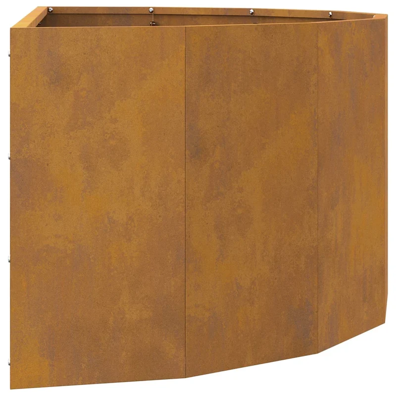 Jardinière demi-ronde moderne pour extérieur 90 x 45 x 35 cm design chic en acier rouillé 02_0052935