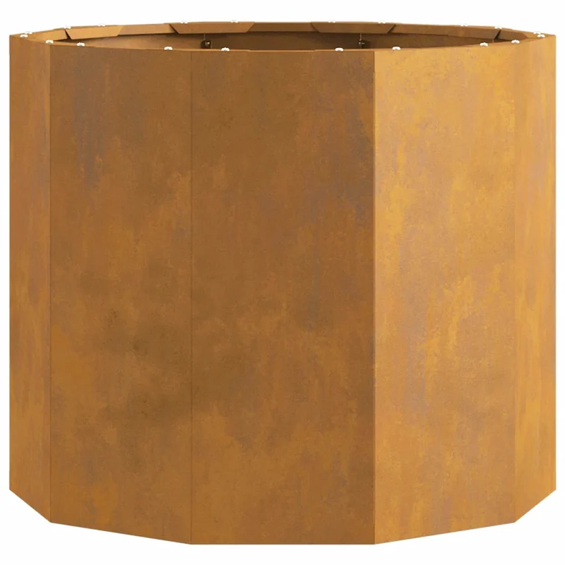 Jardinière ronde extérieure pratique 60 x 60 x 50 cm en acier rouillé 02_0053005